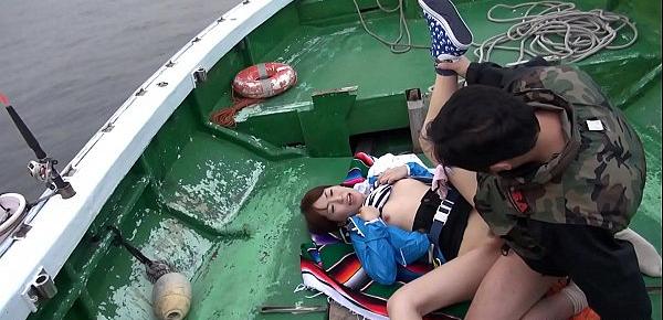  Japanese teen, Nonoka Kaede got fucked in the boat, uncensored